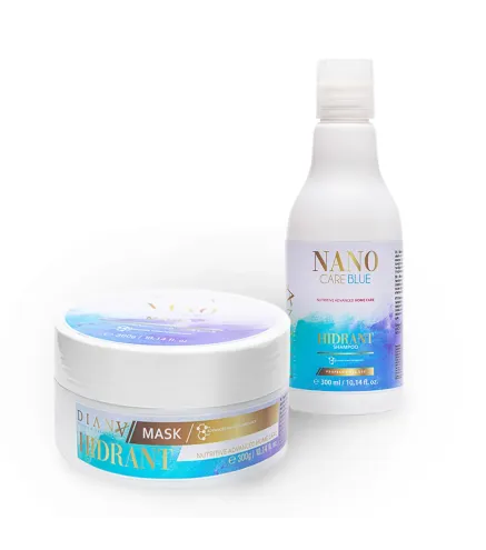 NanoBlue – Zestaw do pielęgnacji włosów blond po nanoplastii: Szampon 300ml + Maska 300g | Diana Beauty & Creative