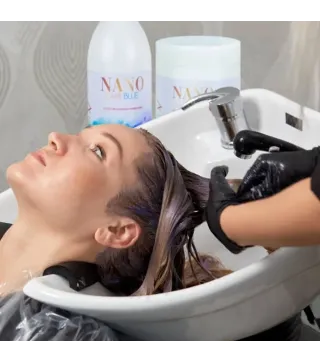 NanoBlue – Zestaw do pielęgnacji włosów blond po nanoplastii: Szampon 1000ml + Maska 1000g | Diana Beauty & Creative