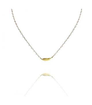 Collier en acier inoxydable FEATHER perles blanc or