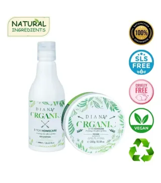 Organic Set – Shampoo 300ml + Masker 300g – Post Botox Organic Zorg en Haarregeneratie | Diana Beauty & Creative